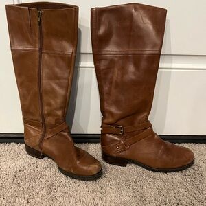 Brown riding boots